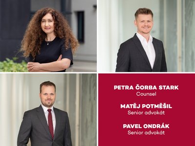 Tým HAVEL & PARTNERS rozšířili na pozici counsel Petra Čorba Stark a dva senior advokáti – Matěj Potměšil a Pavel Ondrák