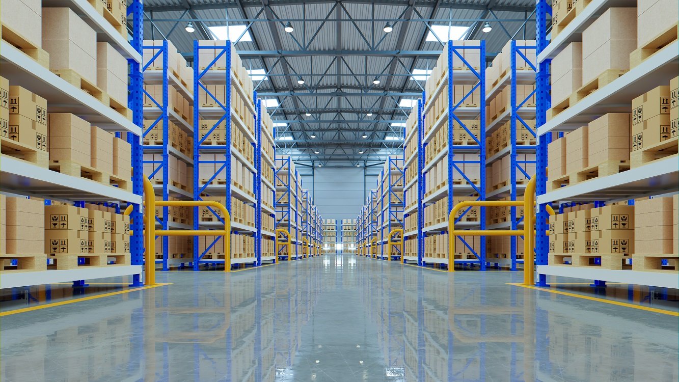Empty warehouse logistic center u